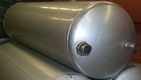 A hot water storage tank made from grade 316 stainless steel. Image courtesy of Edwards Hot Water.